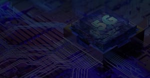 An abstract design of an eSIM with 5g connectivity